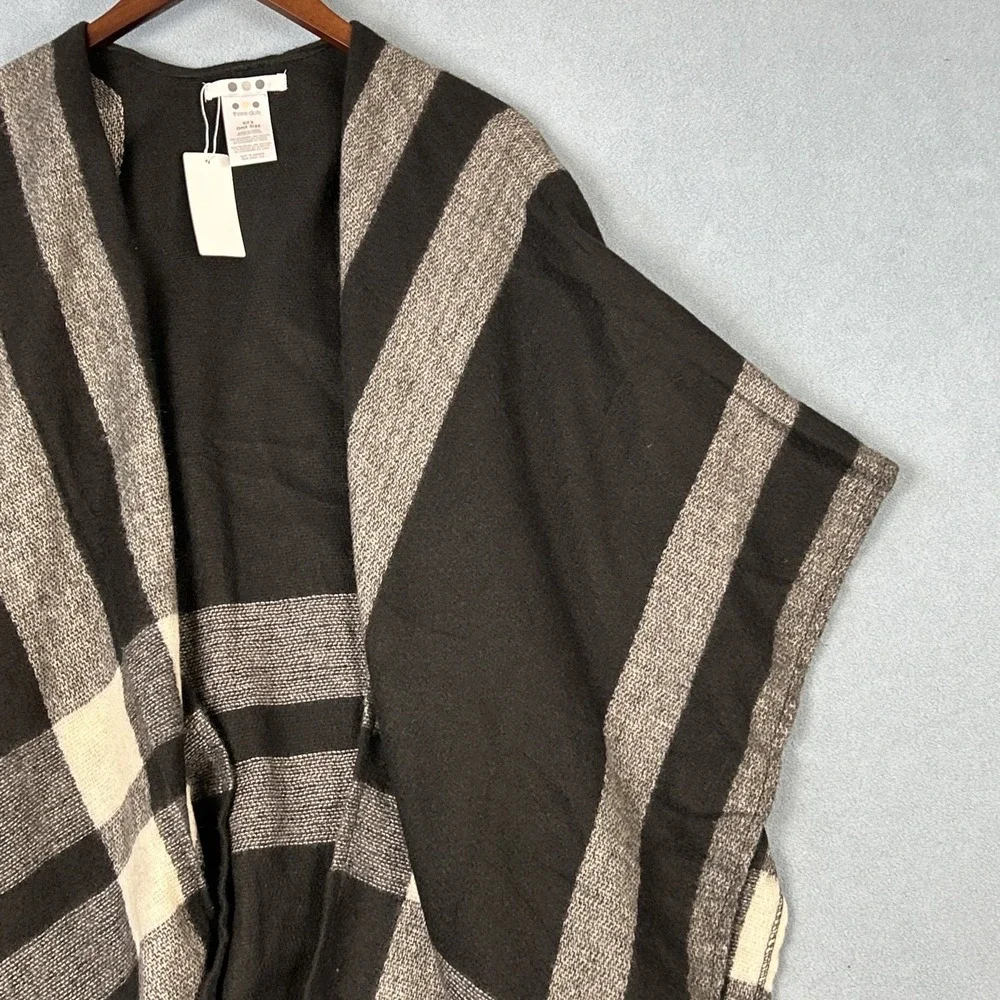 NWT Three Dots Womens Cashmere‎ Shawl Scarf Wool Wraparound Erin Plaid Luxury